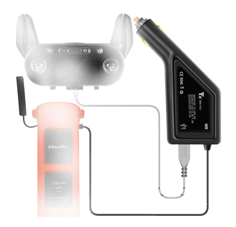 Ładowarka samochodowa USB 4,5A dron Evo II 2 (6)