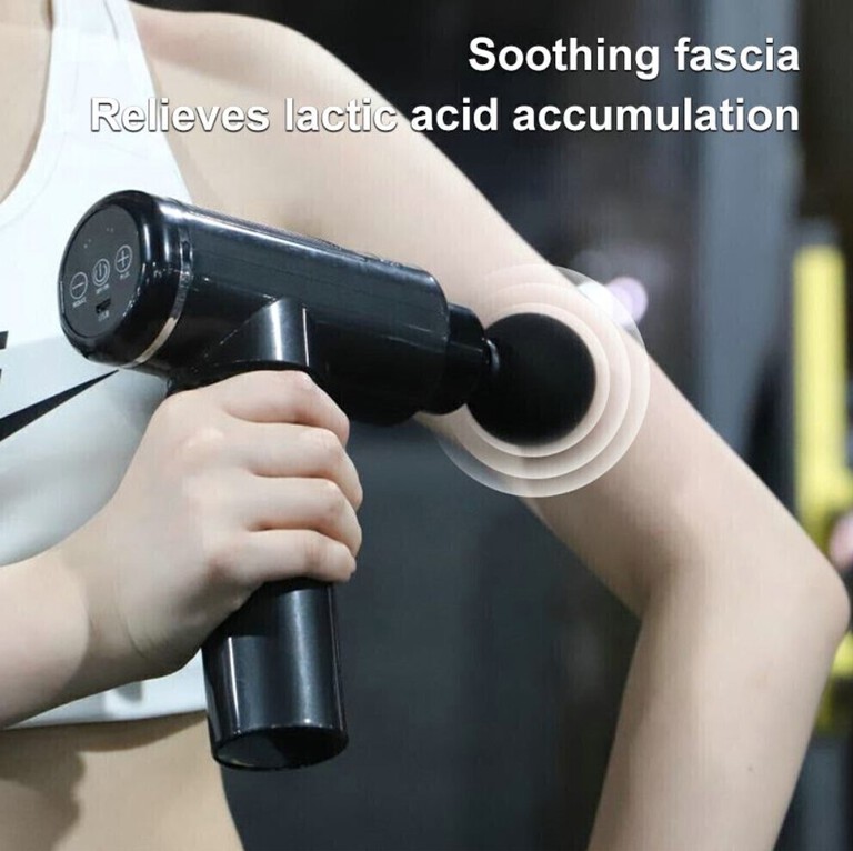 pistolet do masażu 12.000 obrotów 6 biegów 5 głowic rehabilitacja (5)