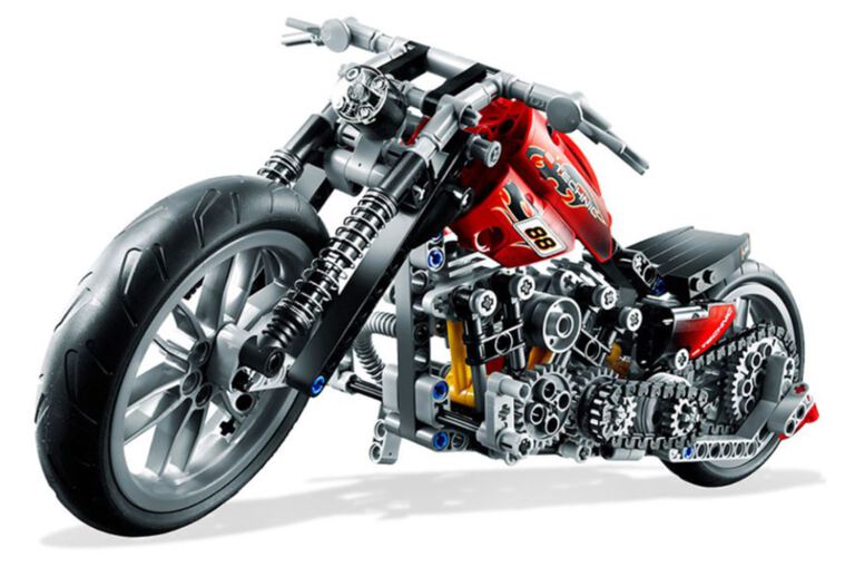 motocykl CHOPPER 378-elem koła-9,5cm zam. LEGO TECHNIC (1)