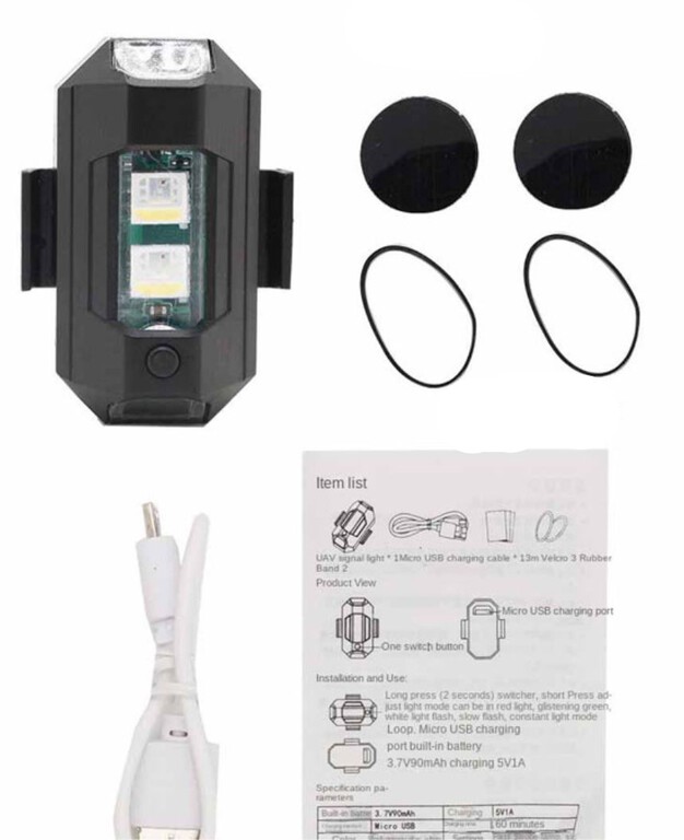 stroboskop LED 7-kolorów dron DJI Xiaomi Hubsan Autel Syma (8)