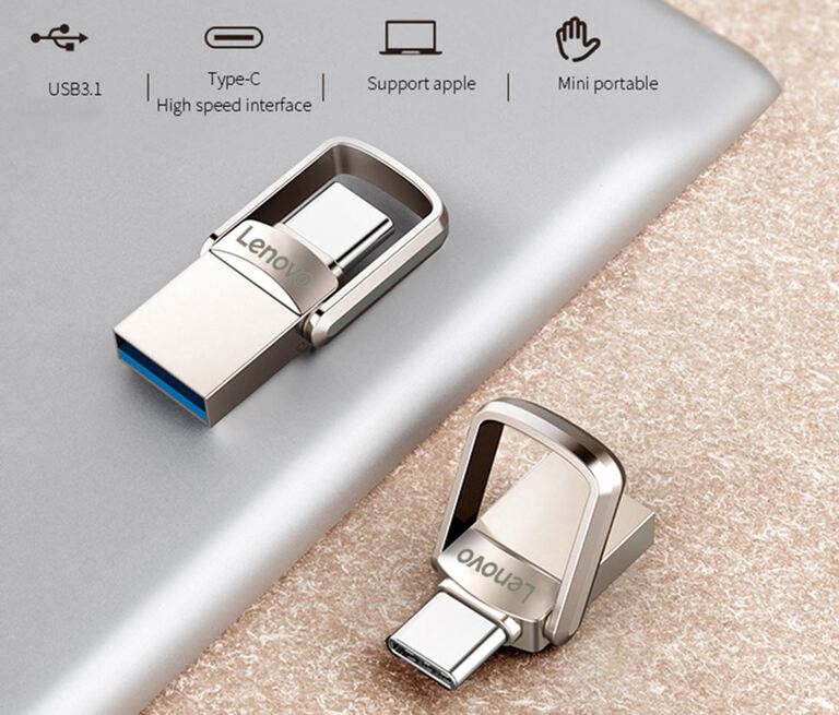 Pendrive LENOVO 1TB type-C USB-3.0 metal (3)