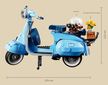 Klocki skuter VESPA 125 Piaggio rzymskie wakacje 1106-klocków kask bukiet Biz-Technic (8)