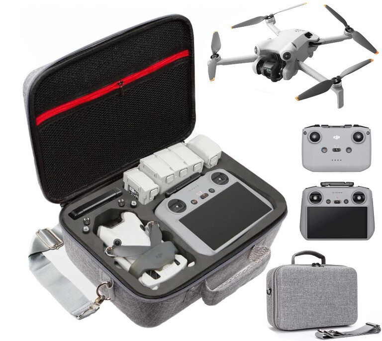 torba GRAY dron DJI Mini 3 / Mini 3 pro / Mini 4 Pro RC/RC-2 i RC-N1/RC-N2 lekka pojemna z paskiem (1)