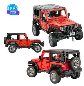 Klocki JEEP WRANGLER RUBICON 1287-klocków zdejmowany dach wyciągarka 32cm zamiennik TECHNIC