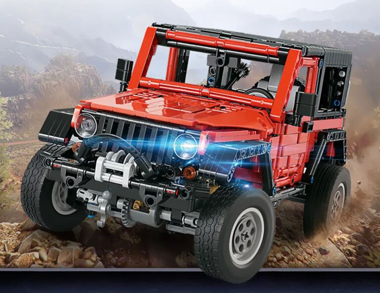 Klocki JEEP WRANGLER RUBICON 1287-klocków zdejmowany dach wyciągarka 32cm zamiennik TECHNIC (2)
