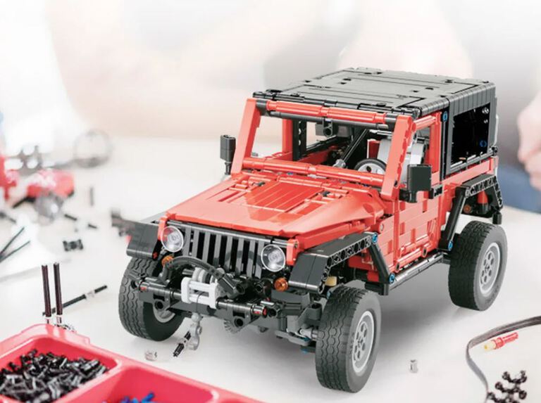 Klocki JEEP WRANGLER RUBICON 1287-klocków zdejmowany dach wyciągarka 32cm zamiennik TECHNIC (3)