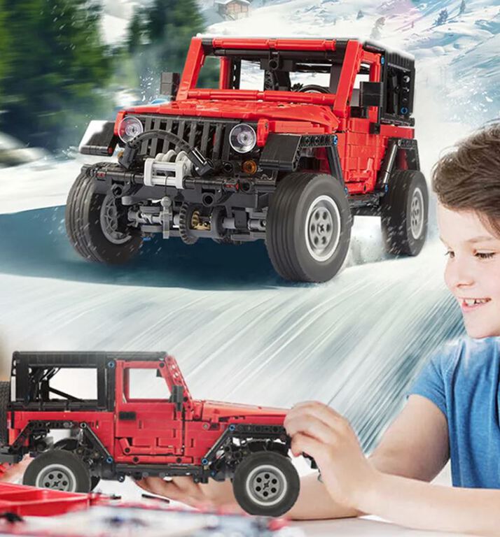 Klocki JEEP WRANGLER RUBICON 1287-klocków zdejmowany dach wyciągarka 32cm zamiennik TECHNIC (4)