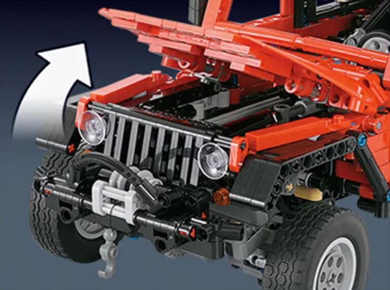 Klocki JEEP WRANGLER RUBICON 1287-klocków zdejmowany dach wyciągarka 32cm zamiennik TECHNIC (7)