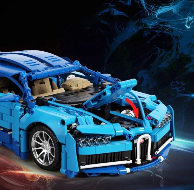 Klocki BUGATTI CHIRON 1388-klockI 33cm Otwierane drzwi maska Silnik zamiennik TECHNIC (2)