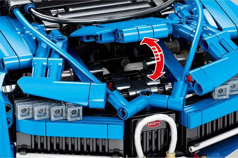 Klocki BUGATTI CHIRON 1388-klockI 33cm Otwierane drzwi maska Silnik zamiennik TECHNIC (4)