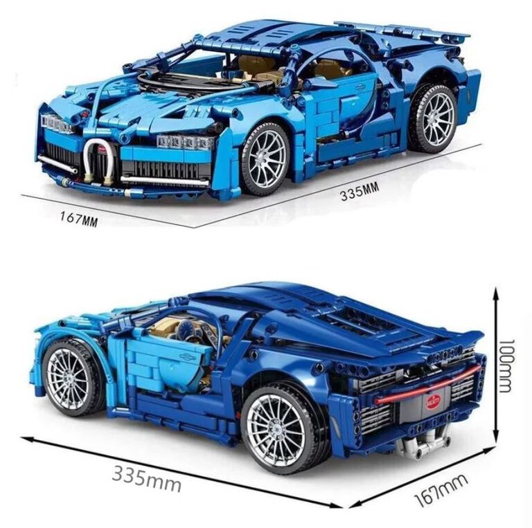 Klocki BUGATTI CHIRON 1388-klockI 33cm Otwierane drzwi maska Silnik zamiennik TECHNIC (7)