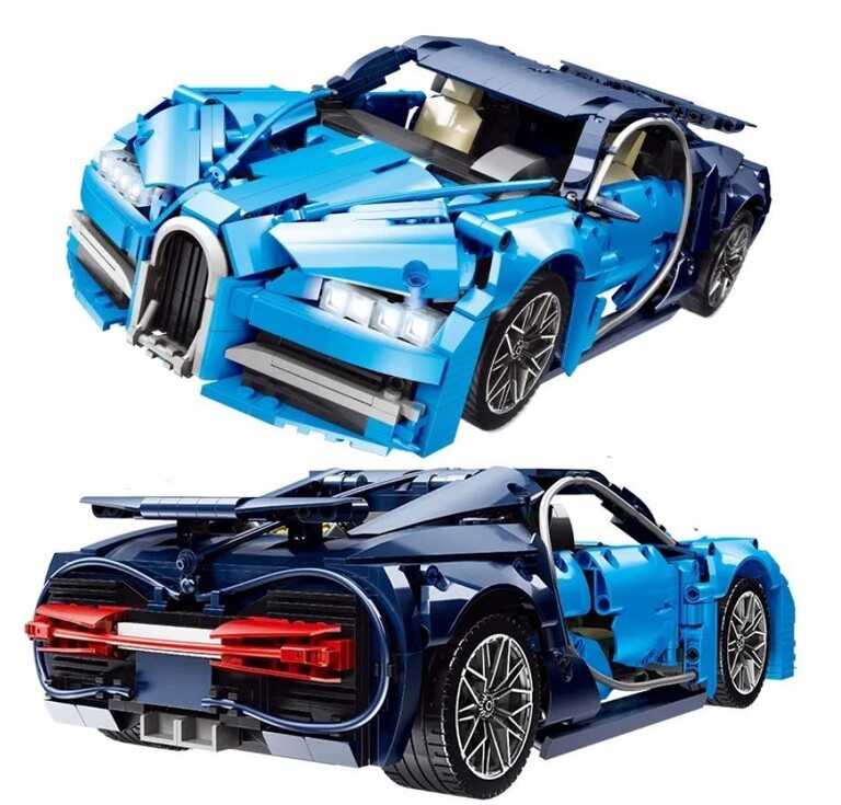 Klocki BUGATTI CHIRON 1388-klockI 33cm Otwierane drzwi maska Silnik zamiennik TECHNIC (1)