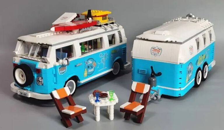 Klocki VOLKSWAGEN VW CAMPER VAN T1 PRZYCZEPA 2775-klocków 60cm zam. TECHNIC (4)