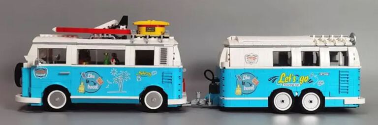 Klocki VOLKSWAGEN VW CAMPER VAN T1 PRZYCZEPA 2775-klocków 60cm zam. TECHNIC (7)