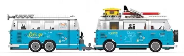 Klocki VOLKSWAGEN VW CAMPER VAN T1 PRZYCZEPA 2775-klocków 60cm zam. TECHNIC (9)