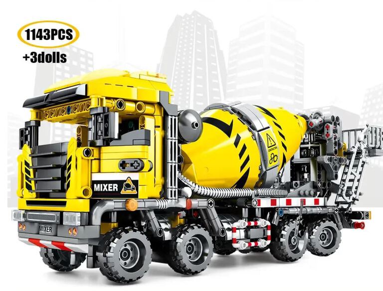 Klocki BETONIARKA CEMENTOWÓZ 1143-klocki 36cm figurki zamiennik TECHNIC (12)
