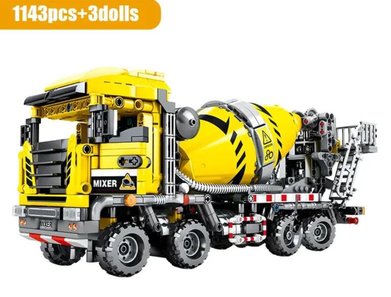 Klocki BETONIARKA CEMENTOWÓZ 1143-klocki 36cm figurki zamiennik TECHNIC (14)