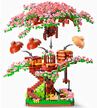 Klocki mini BONSAI japońskie drzewko SAKURA KWIAT CZEREŚNI Domek na drzewie 2028-klocków  (8)
