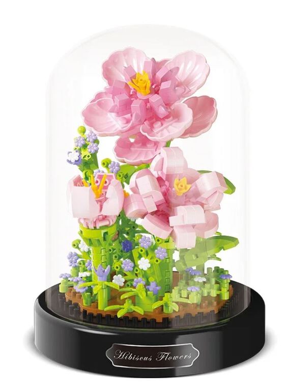 Klocki mini HIBISKUS RÓŻA CHIŃSKA w ochronnej tubie ozdoba każdego domu 543-klocki (3)