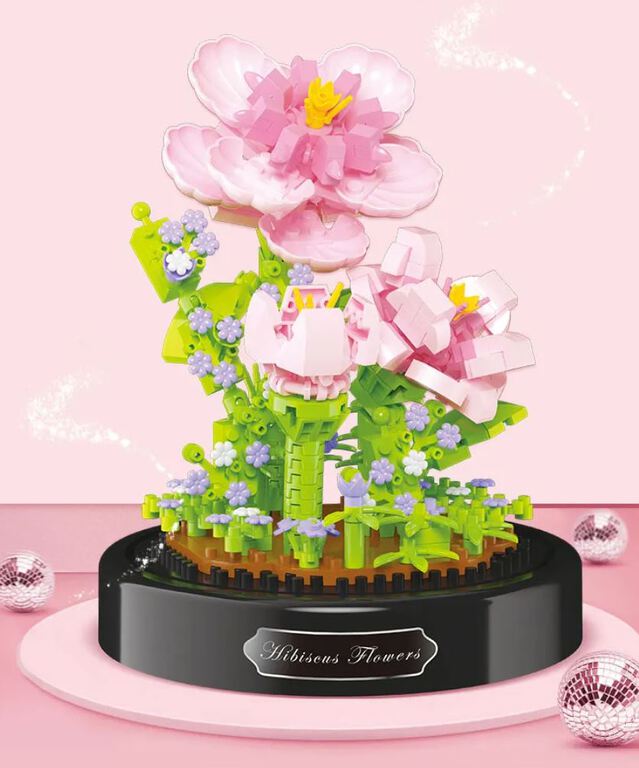 Klocki mini HIBISKUS RÓŻA CHIŃSKA w ochronnej tubie ozdoba każdego domu 543-klocki (4)