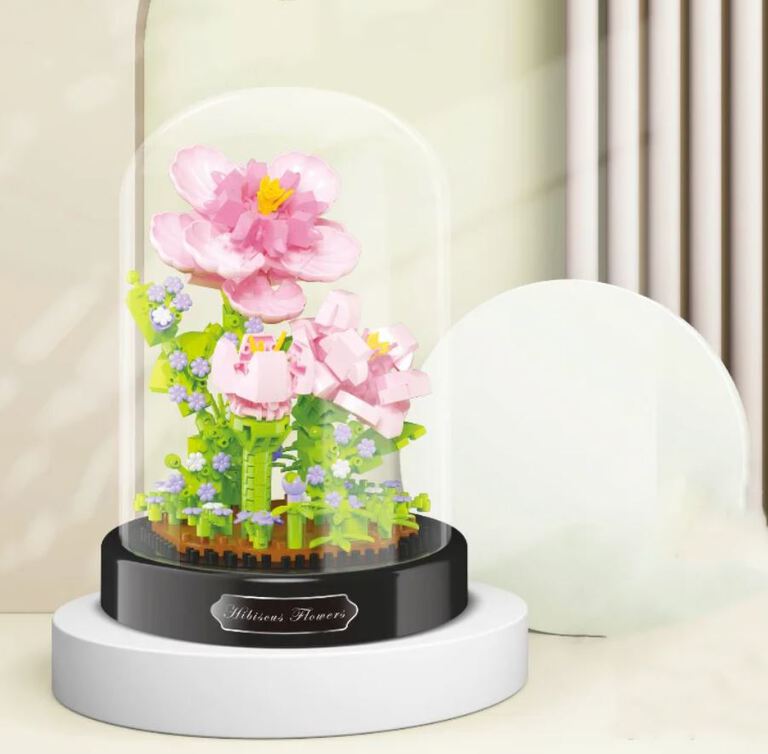Klocki mini HIBISKUS RÓŻA CHIŃSKA w ochronnej tubie ozdoba każdego domu 543-klocki (5)