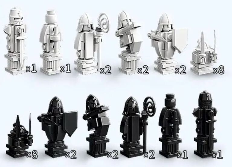 Klocki SZACHY CZARODZEJÓW 876-klocków figurki zamiennik TECHNIC (2)