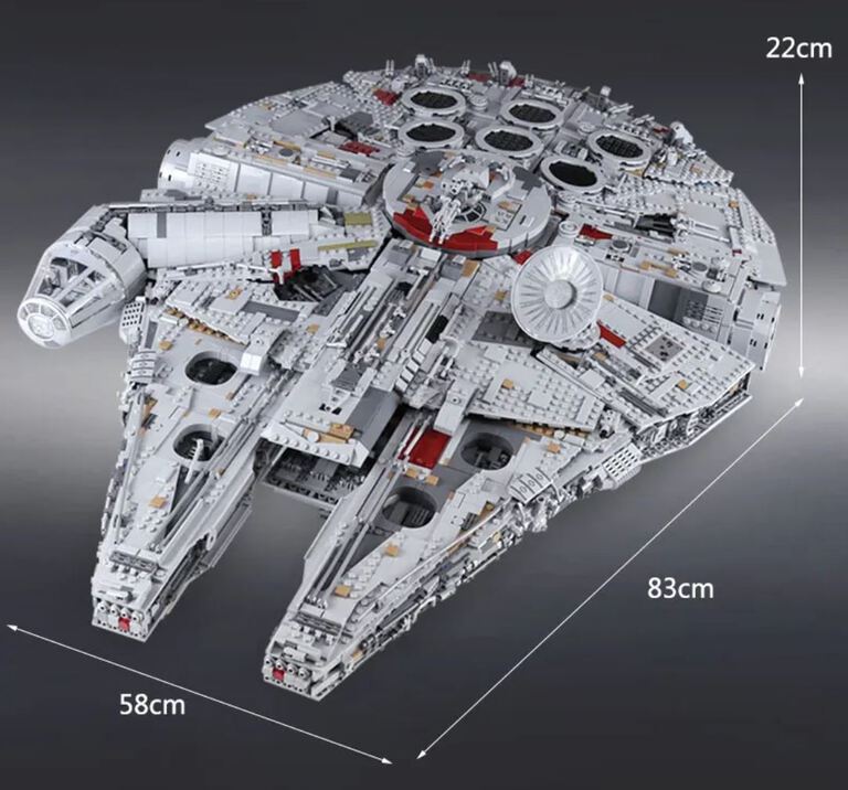 Klocki Sokół Millennium Gwiezdne Wojny Han Solo 7541-klocków 83cm zamiennik TECHNIC (8)