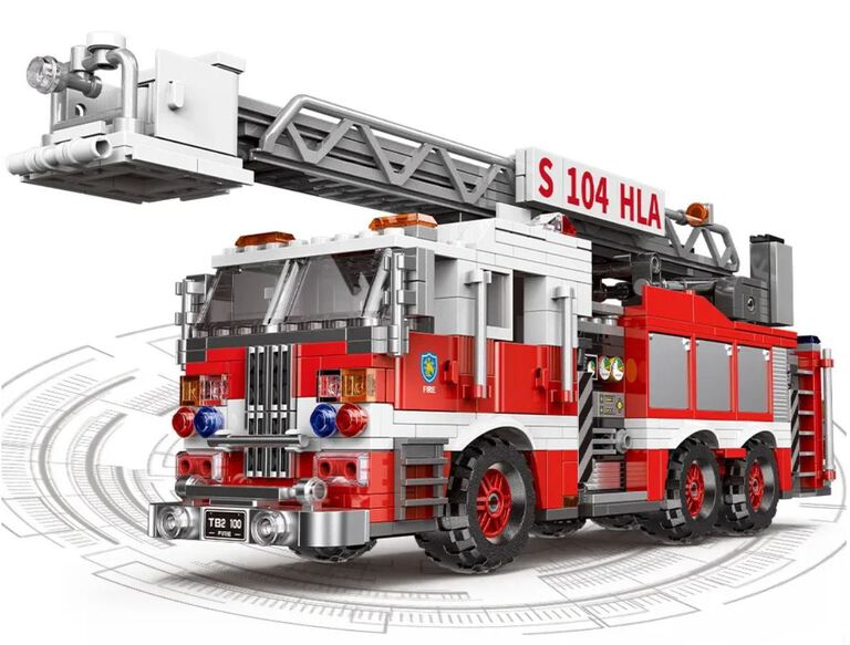 Klocki STRAŻ POŻARNA WÓZ STRAŻACKI 711-klocków 30cm figurka zamiennik TECHNIC (4)