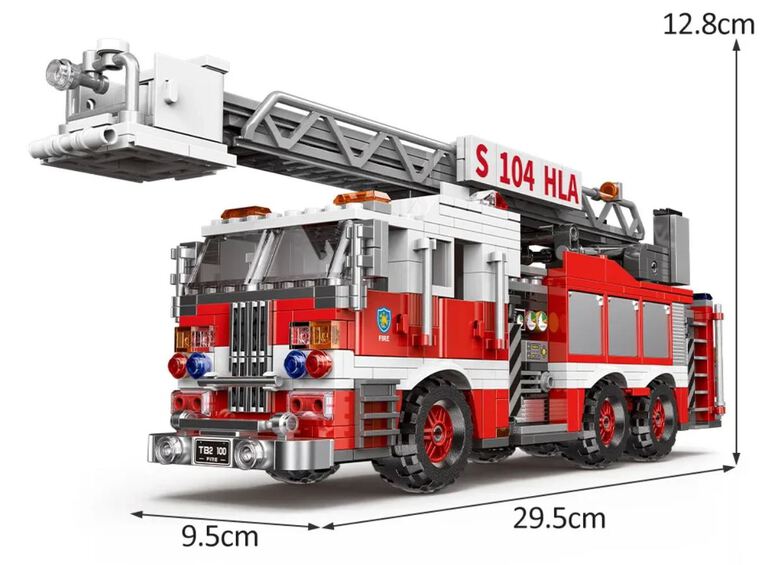 Klocki STRAŻ POŻARNA WÓZ STRAŻACKI 711-klocków 30cm figurka zamiennik TECHNIC (6)