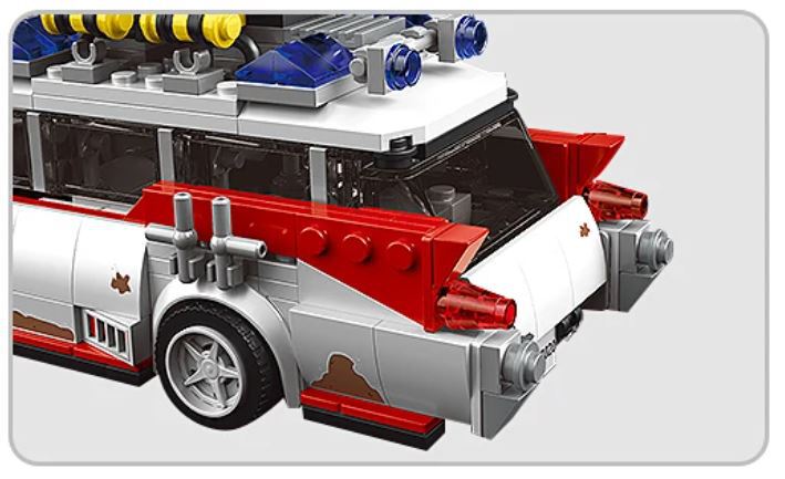 Klocki POGROMCY DUCHÓW ECTO-1 Cadillac Miller-Metor Ghostbusters 636-klocków zamiennik TECHNIC (4)