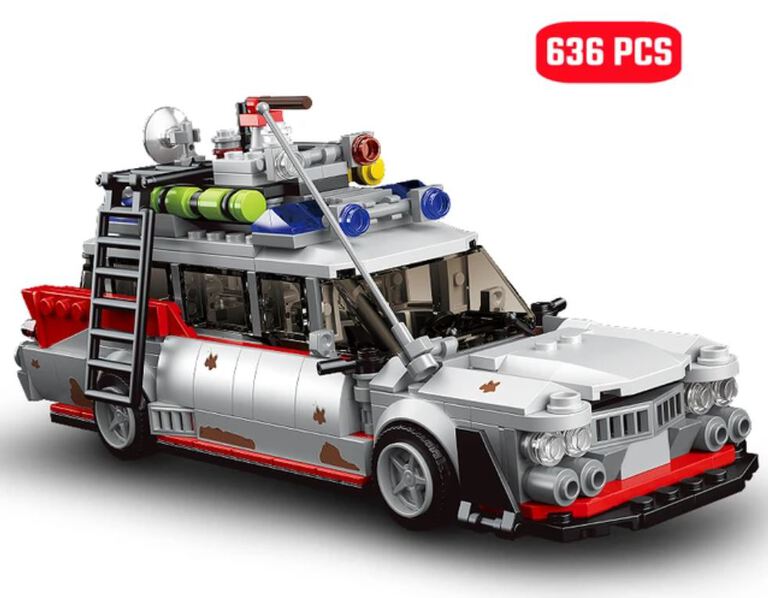 Klocki POGROMCY DUCHÓW ECTO-1 Cadillac Miller-Metor Ghostbusters 636-klocków zamiennik TECHNIC (10)