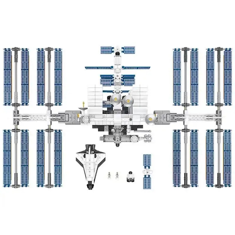 Klocki STACJA KOSMICZNA ISS 864-klocki wahadłowiec astronauci 49cm zamiennik TECHNIC (2)