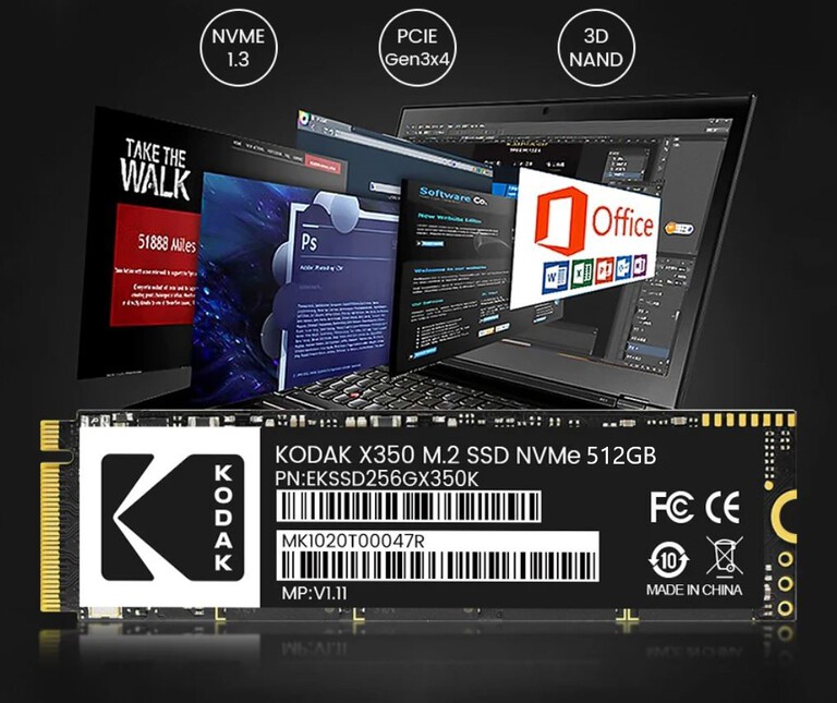 Dysk wewnętrzny SSD KODAK 512GB M.2 NVMe 2280 PCIe 3x4 SZYBKI (5)
