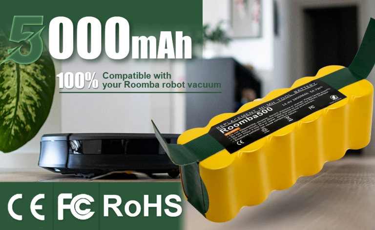 Akumulator bateria Odkurzacz iRobot ROOMBA serii 500 600 700 800 900 powiększony 5000mAh (4)