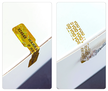 Plomby gwarancyjne z numerem seryjnym stickery 495 szt. 50x10mm holograficzne złote samoprzylepne naklejki (5)