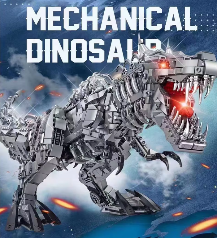 Klocki DINOZAUR T-REX 2056-klocków 70cm LED Tyranozaur Rex ogromny zestaw (4)