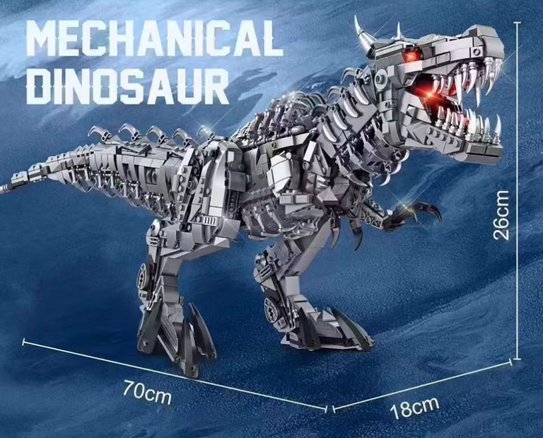 Klocki DINOZAUR T-REX 2056-klocków 70cm LED Tyranozaur Rex ogromny zestaw (7)