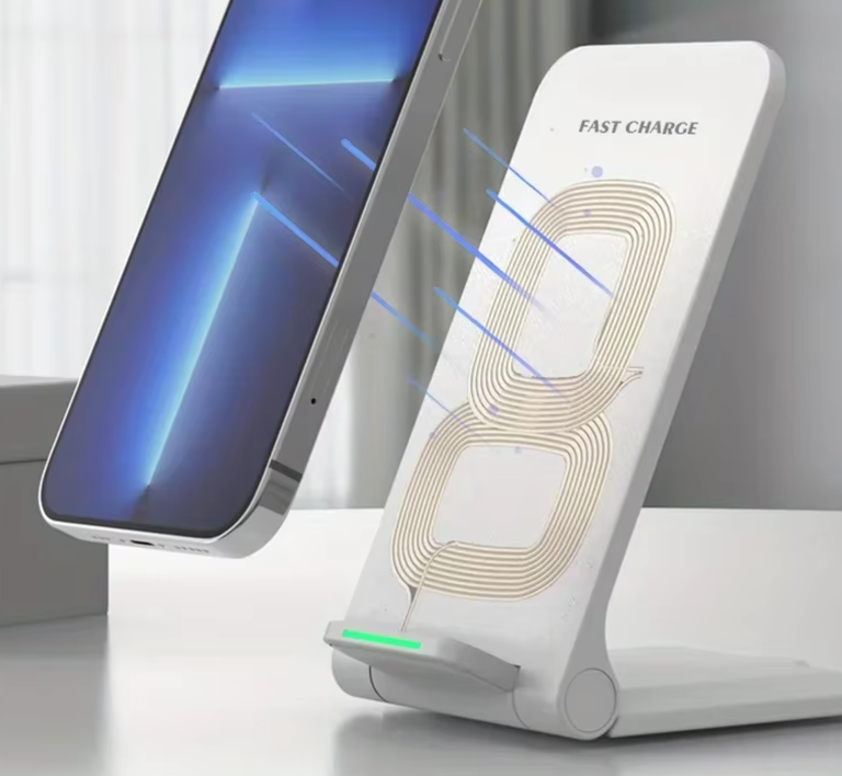 Ładowarka indukcyjna 36W 2x18W USB-C 2-pętle Qi składana wskaźnik led (3)