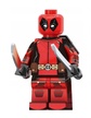 Klocki figurka ludzik LADY-DEADPOOL + mini Deadpool 2-główki 2-miecze 2-pistolety pas blond podstawka (4)