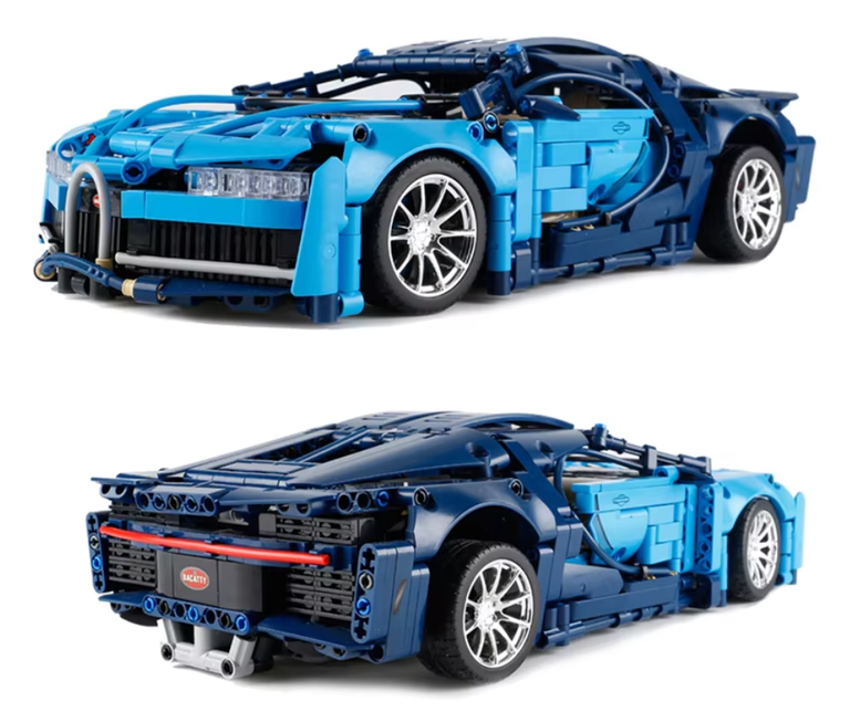 Klocki sterowany supercar Bugatti Chiron 1388-klocków 2-silniki pilot 33cm (2)