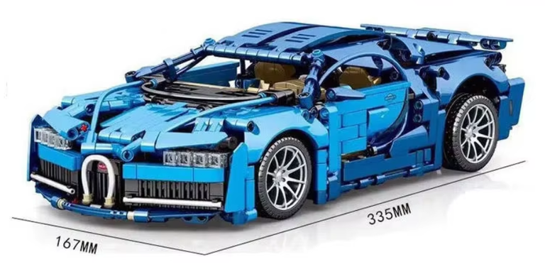 Klocki sterowany supercar Bugatti Chiron 1388-klocków 2-silniki pilot 33cm (3)