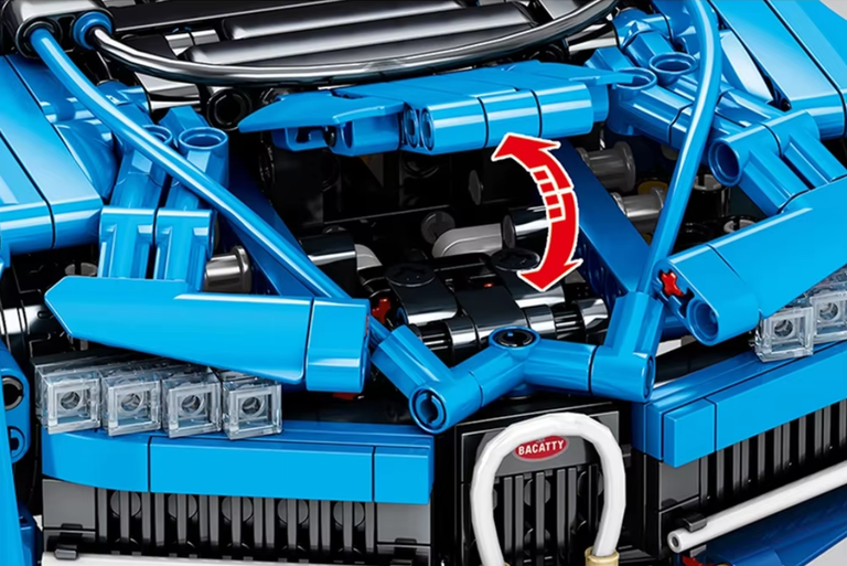 Klocki sterowany supercar Bugatti Chiron 1388-klocków 2-silniki pilot 33cm (6)