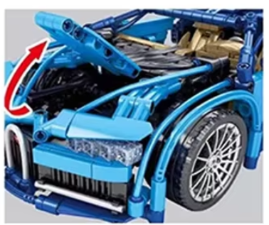 Klocki sterowany supercar Bugatti Chiron 1388-klocków 2-silniki pilot 33cm (9)