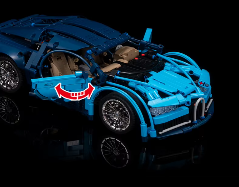 Klocki sterowany supercar Bugatti Chiron 1388-klocków 2-silniki pilot 33cm (13)