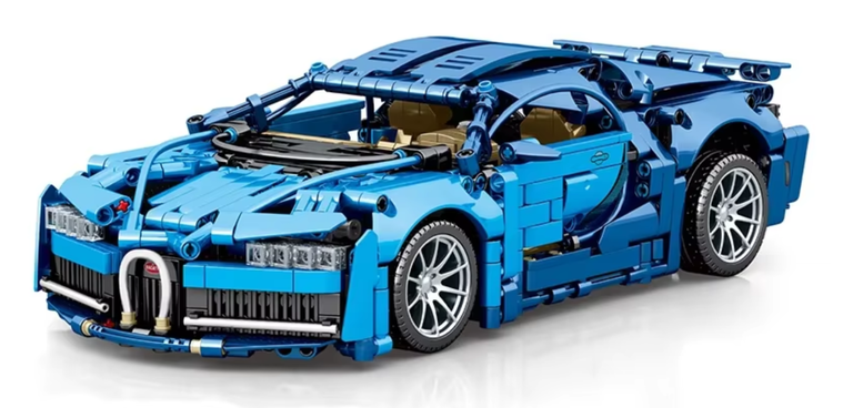 Klocki sterowany supercar Bugatti Chiron 1388-klocków 2-silniki pilot 33cm (15)