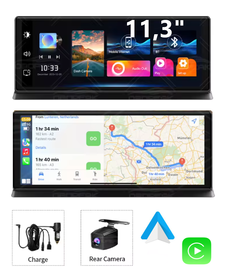 Rejestrator 11,3” 2-kamery Android Auto CarPlay kamera-cofania nawigacja głośnomówiący