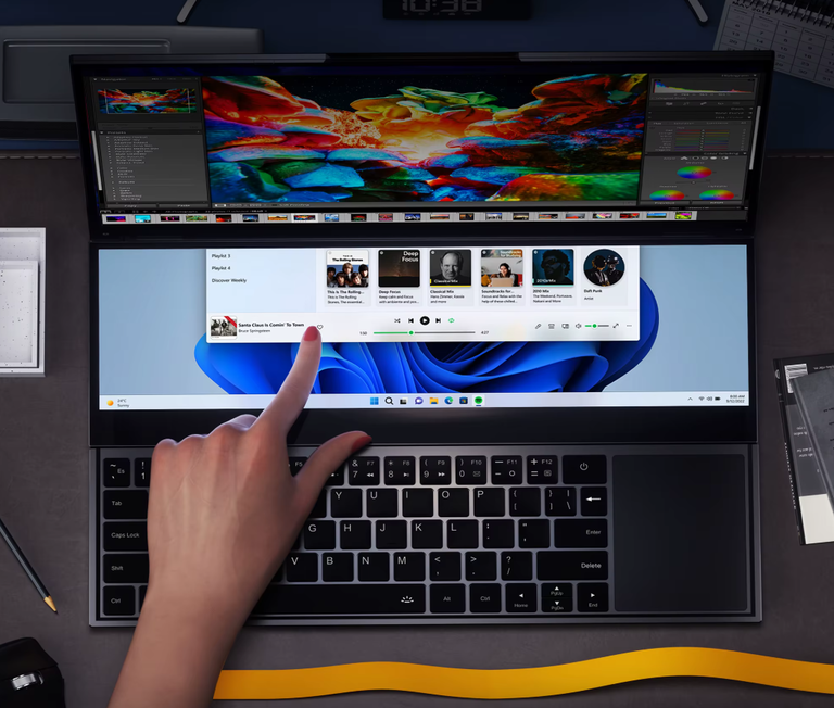 laptop N-one 16+14 cali podwójny ekran FHD 4K Intel 16GB/1TB win-11pro dotyk (6)