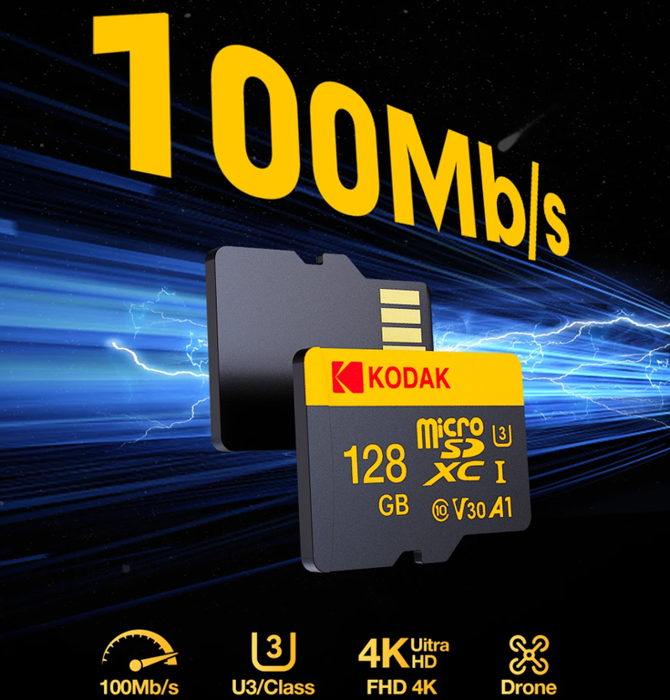Karta pamięci Kodak micro SDXC 128GB 4K U3 A1 C10 V30 100Mb/s (4)