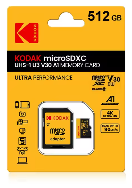 Karta pamięci KODAK micro SDXC 512GB U3 A1 C10 V30