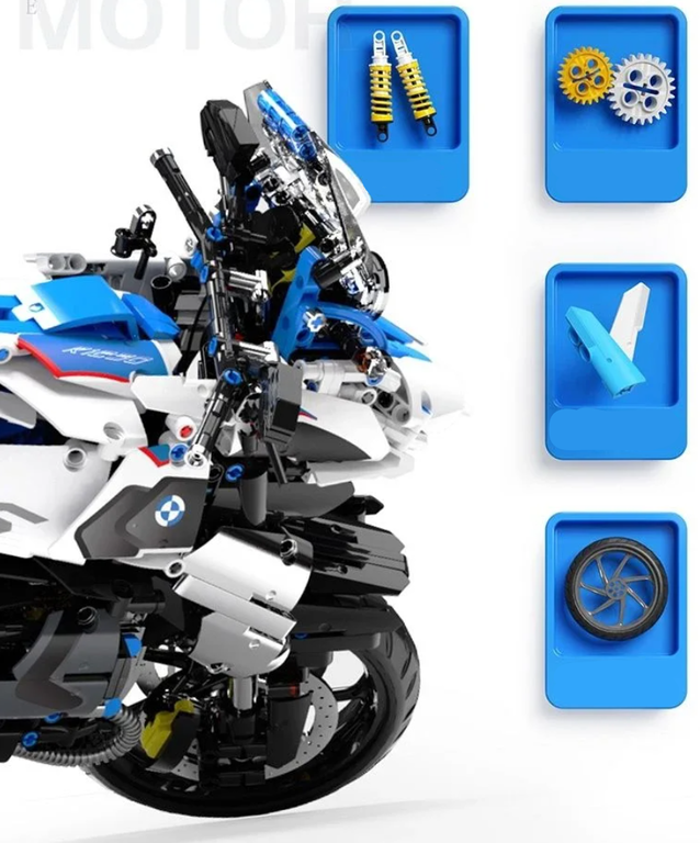 Klocki motocykl BMW R1250 GS 2369-elem 47cm ogromny zestaw (4)